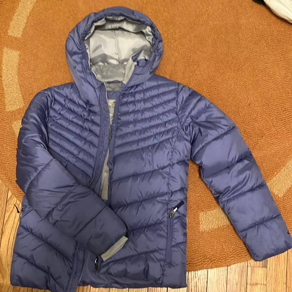 Purple puffer jacket, kids, champion, large